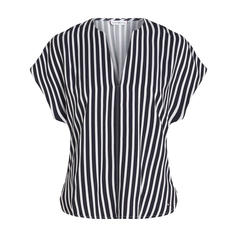 TOMMY HILFIGER - Blusa Fluida Con Rayas Negras Para Mujer Tommy Hilfiger