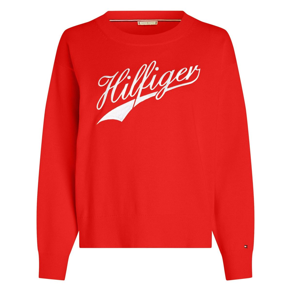 TOMMY HILFIGER - Saco rojo regular con mangas largas y cuello redondo Tommy Hilfiger