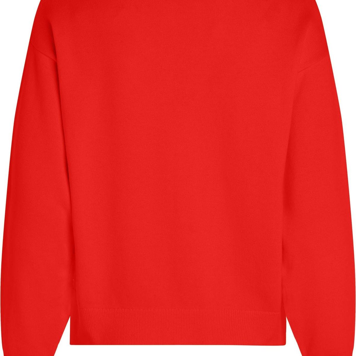 TOMMY HILFIGER - Saco rojo regular con mangas largas y cuello redondo Tommy Hilfiger