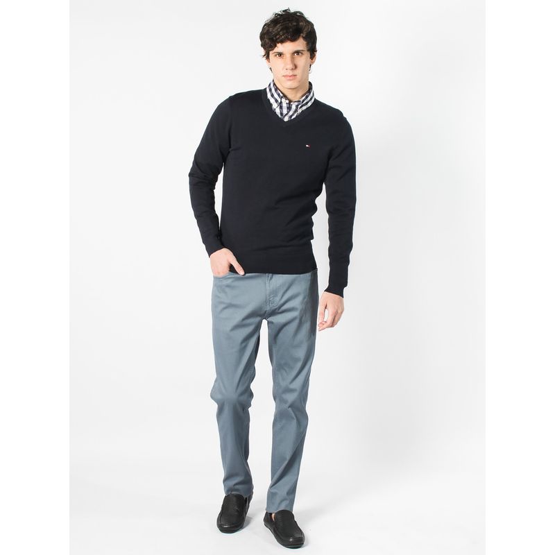 TOMMY HILFIGER - Saco Azul Con Cuello V Para Hombre Tommy Hilfiger