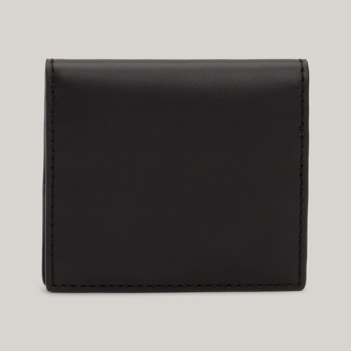 TOMMY HILFIGER - Tarjetero negro de cuero con monograma Tommy Hilfiger