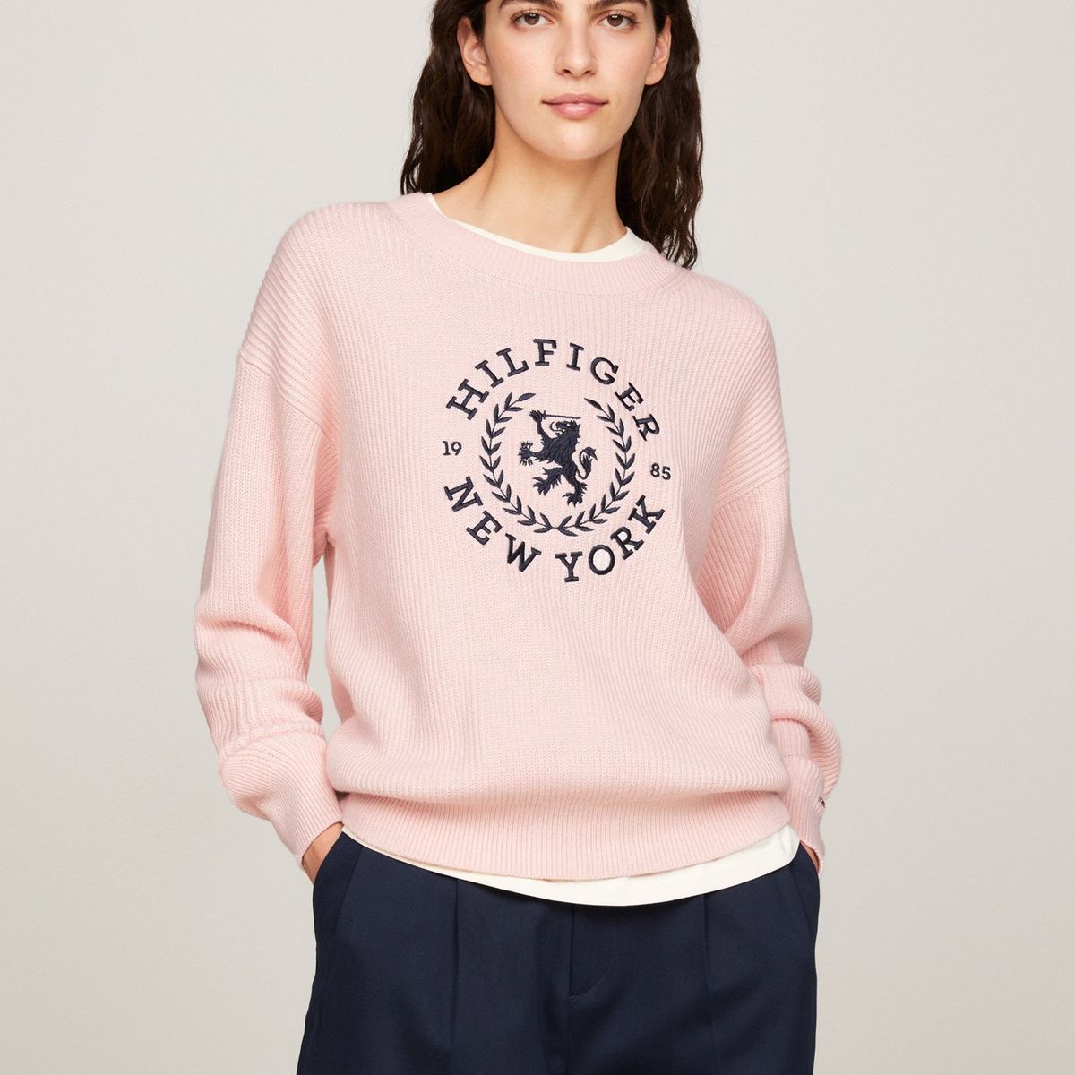 TOMMY HILFIGER - Saco De Corte Regular Con Cuello Redondo Tommy Hilfiger