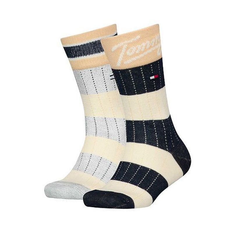 TOMMY HILFIGER - Paquete De 2 Calcetines Con Logo Bordado Para Niños Tommy Hilfiger