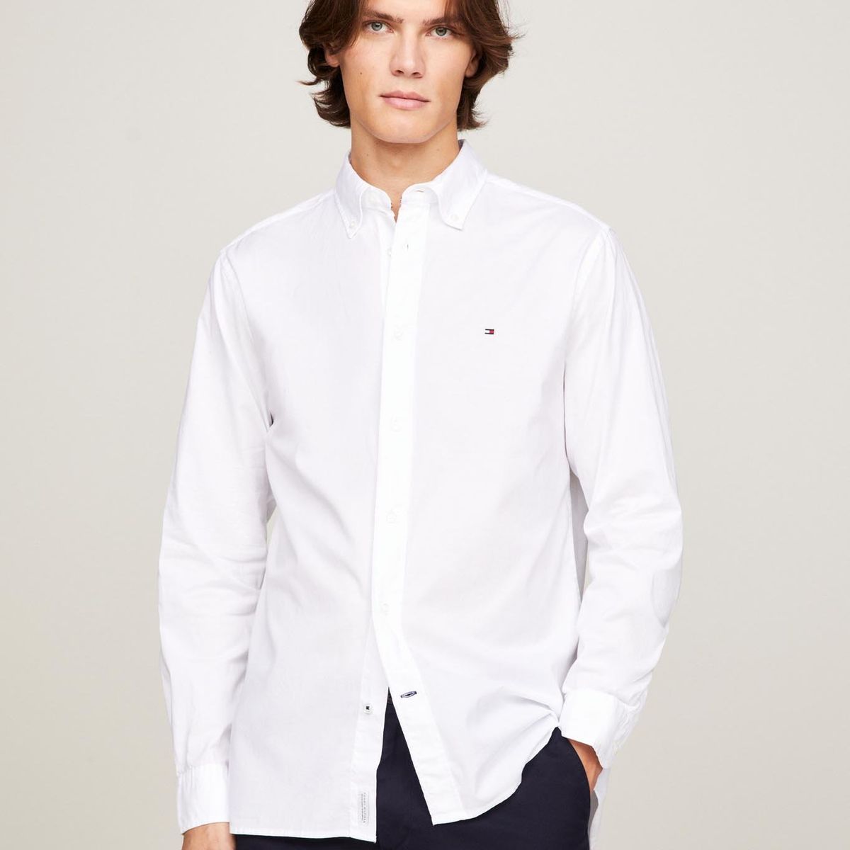 TOMMY HILFIGER - Camisa blanca de popelín core flex Tommy Hilfiger