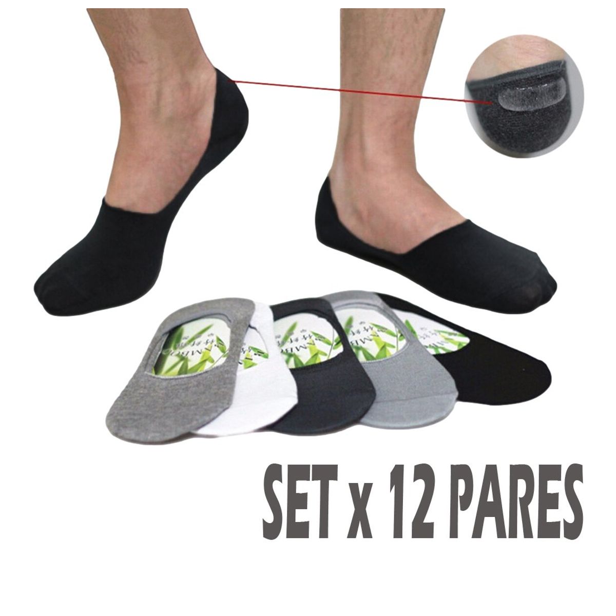 GENERICO - Medias Para Hombre Invisibles Pack x 12 pares_.