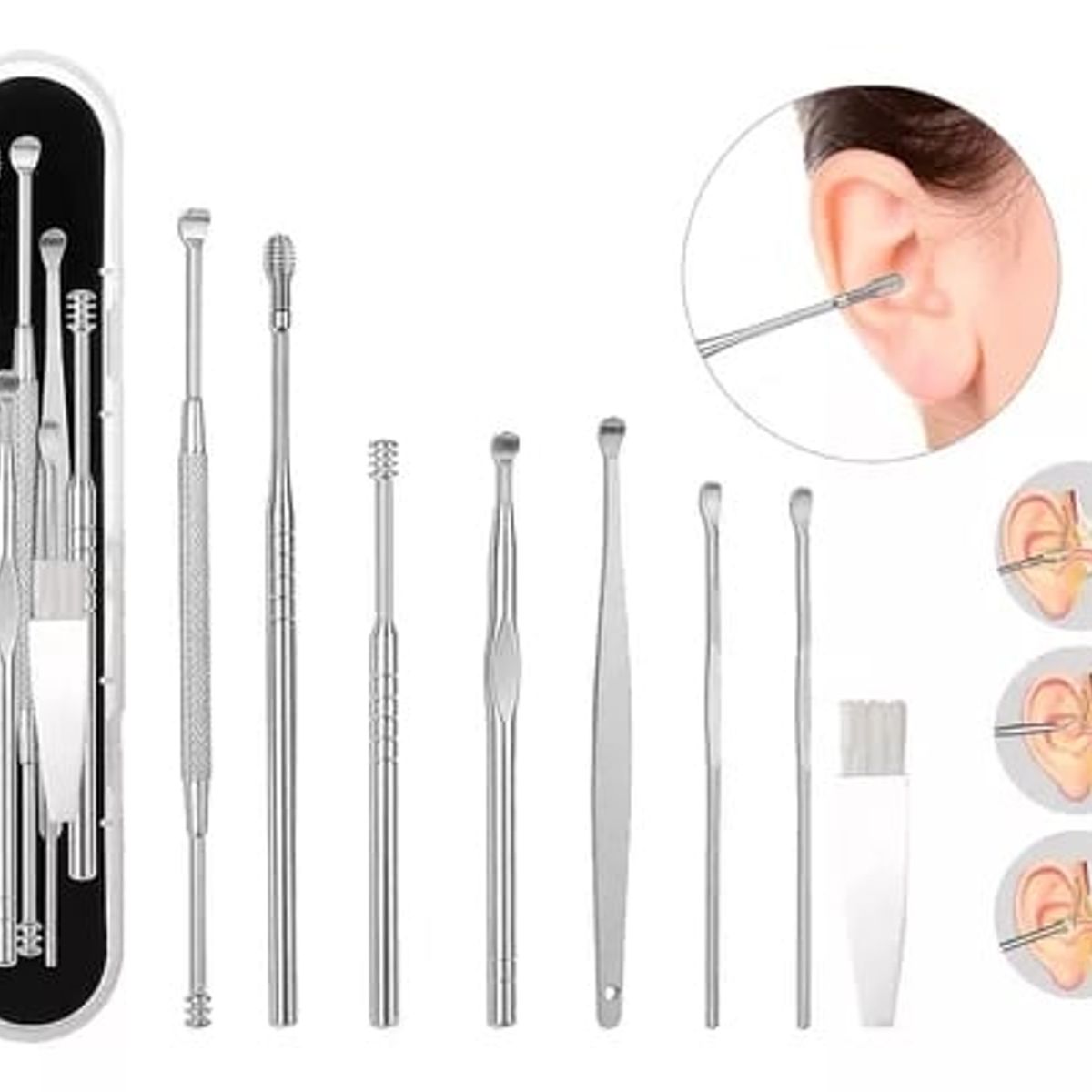 GENERICO - KIT LIMPIA OIDOS CON ESTUCHES