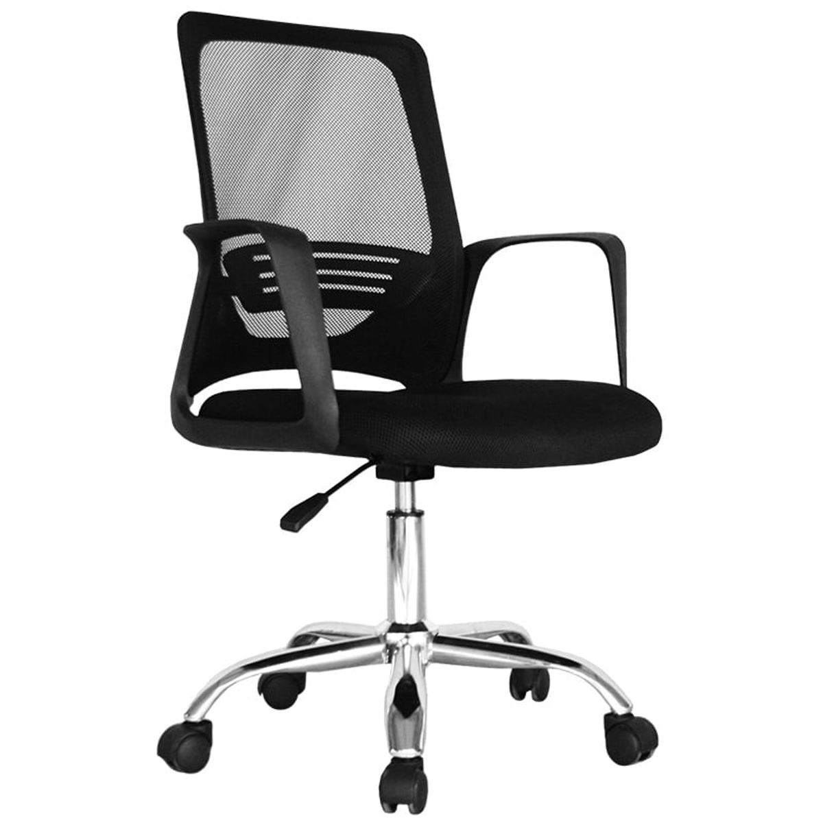 GENERICO - Silla De Escritorio Bulgaria Ejecutiva Negra bs cromo - Mobili shop