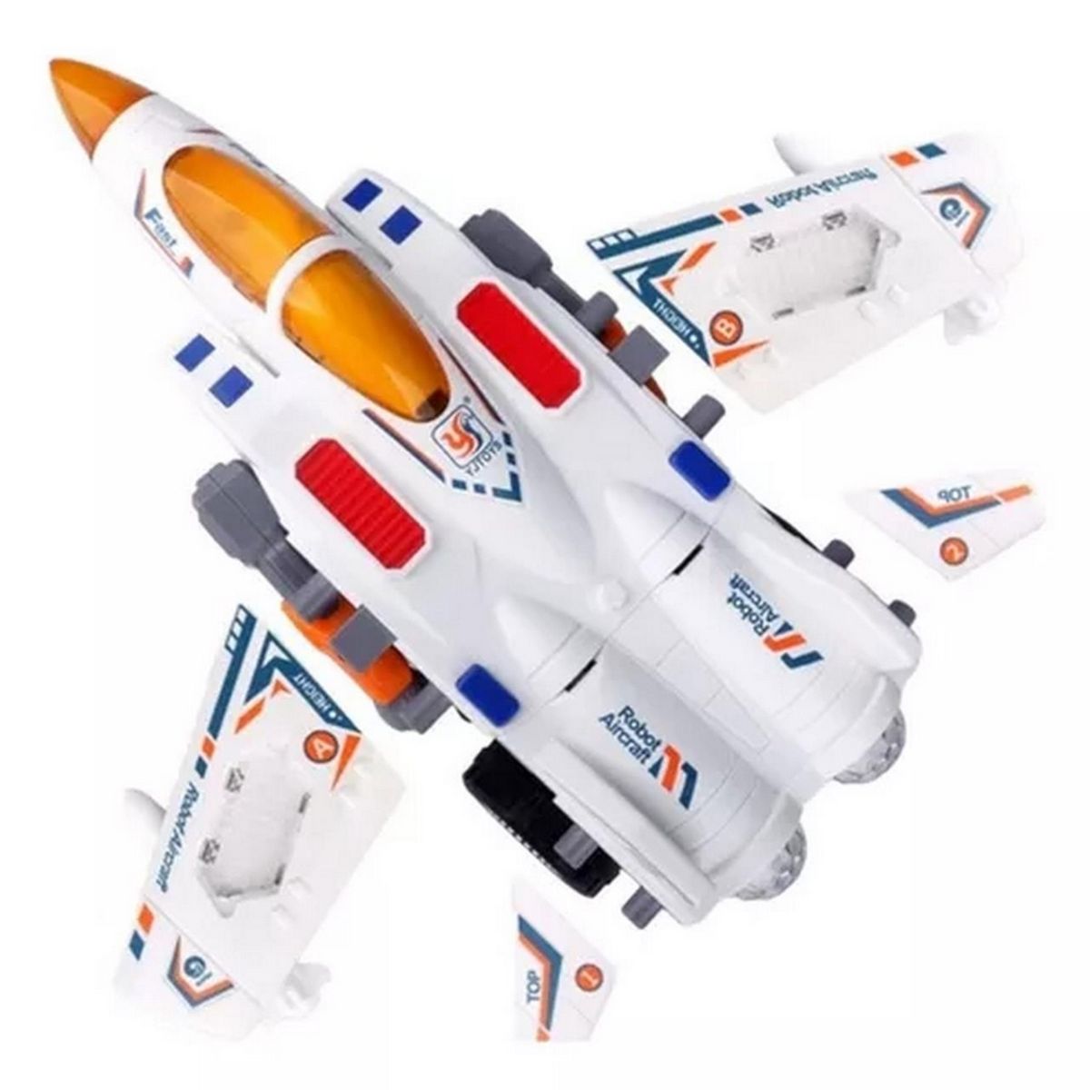 GENERICO - Robot Transfomers Avion Militar Luces Sonido Niño