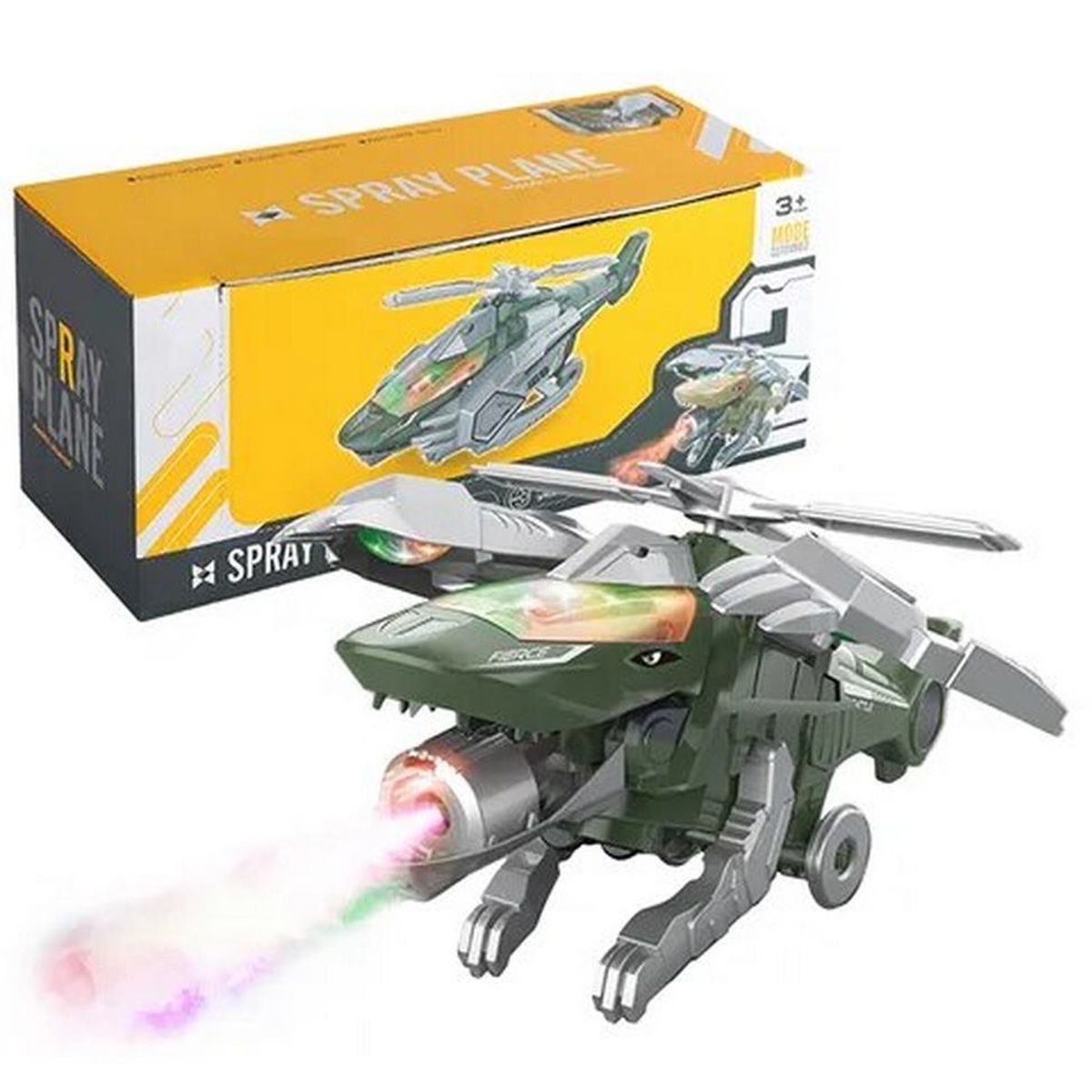 GENERICO - Robot Transformers Helicoptero Hel15 Luces Sonido