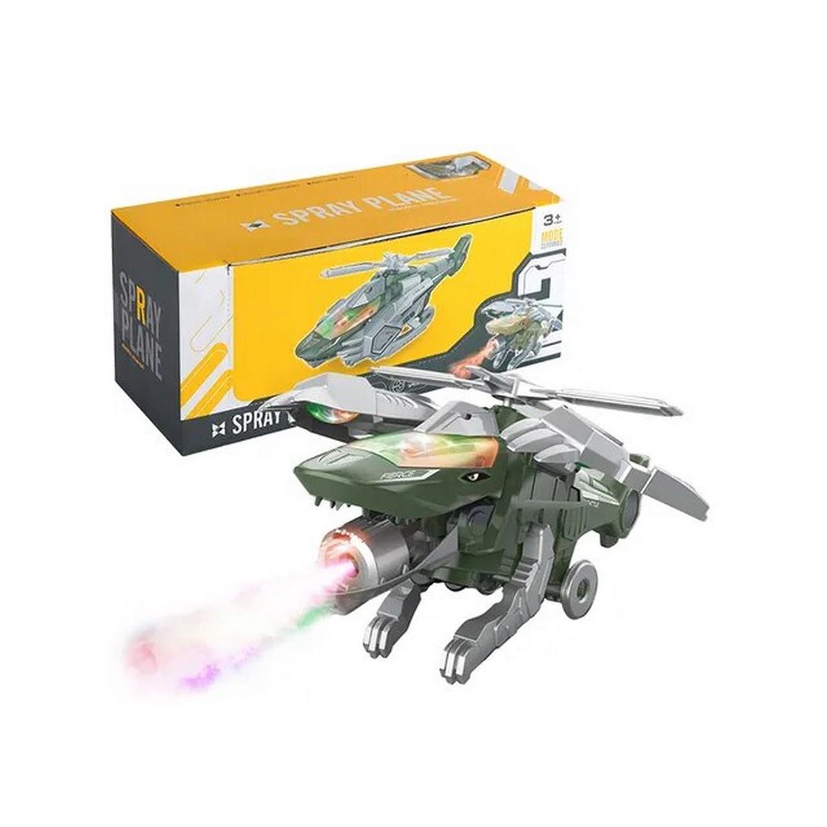 GENERICO - Robot Transformers Helicoptero Hel15 Luces Sonido