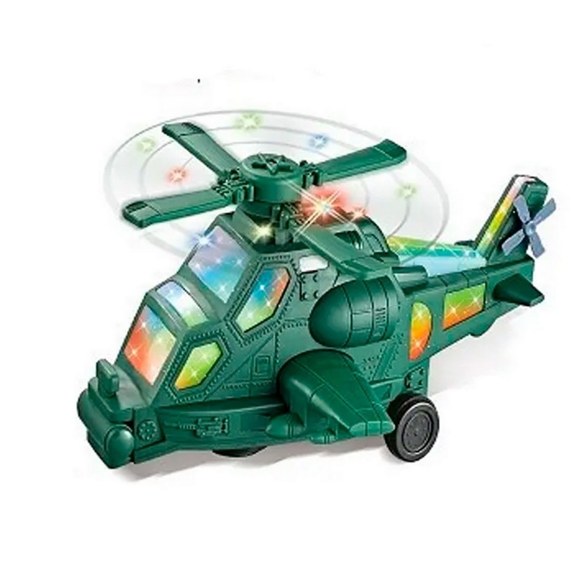 GENERICO - Robot Helicoptero Militar Luces Sonido Movimiento