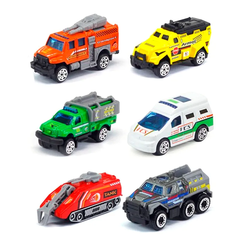 GENERICO - Colección Carros Vehiculos Mixtos De Metal 6 Pcs Juguete