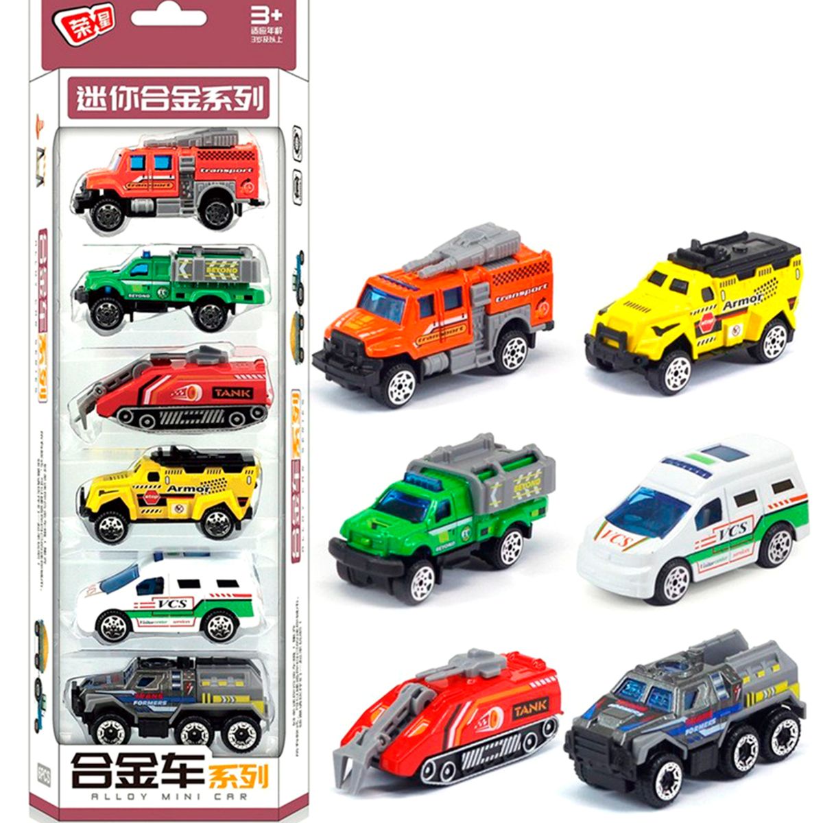GENERICO - Colección Carros Vehiculos Mixtos De Metal 6 Pcs Juguete
