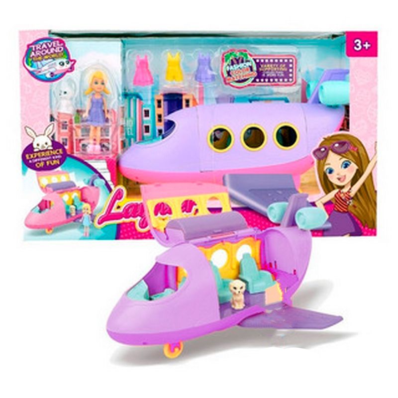 GENERICO - Avión Fashion Niñas Muñecas Con Accesorios Y Mascota Juguete