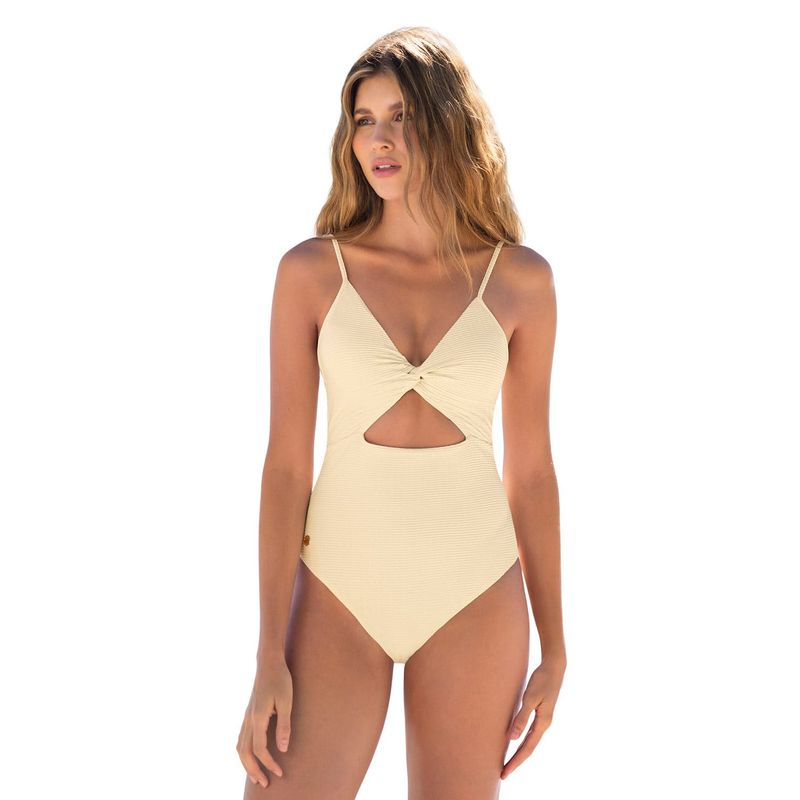 LEONISA - Leonisa Vestido de baño entero de control suave con escote cruzado
