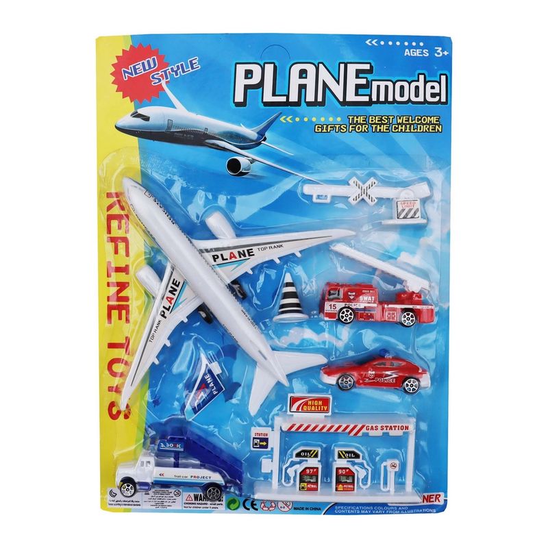 GENERICO - Set Avión Bomberos Carro Juguete Para Niños + Accesorios