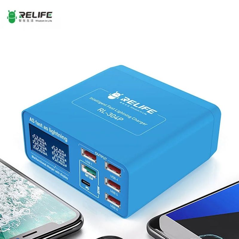 GENERICO - Cargador Multipuerto Usb Relife Rl304p Carga Rapida
