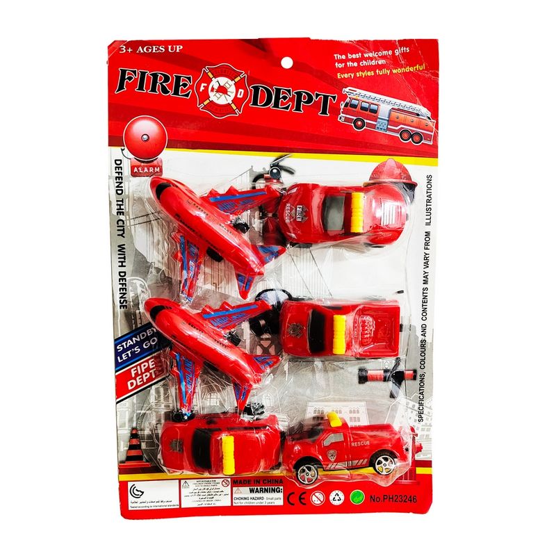 GENERICO - Juguete Kit Carro Y Aviones De Bomberos Niños Interactivo