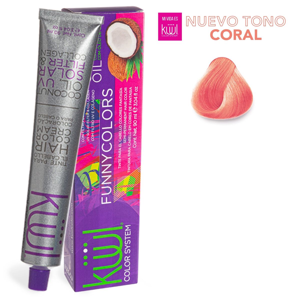 GENERICO - Tinte Para el Cabello Kuul Funny Colors Fantasia Coral 90ml
