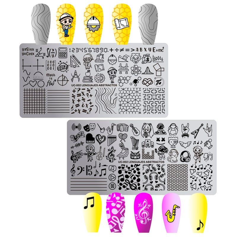 GENERICO - Placa Stamping Decoracion de uñas Nail Art Musica Matematica