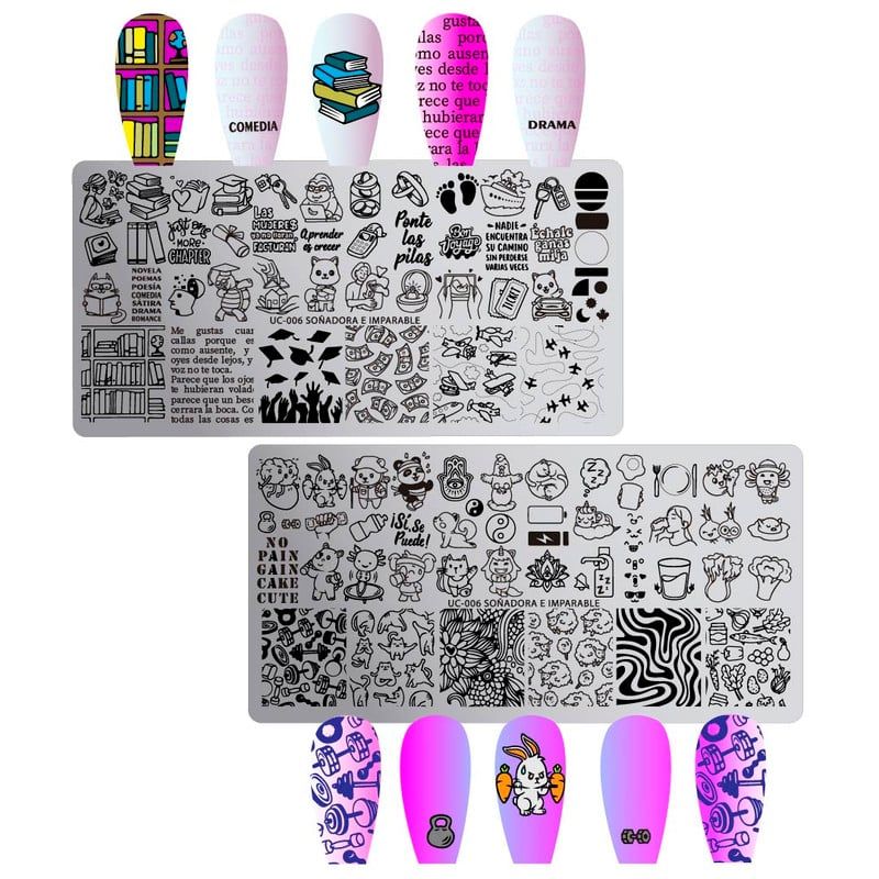GENERICO - Placa Stamping Decoracion uñas Nail Art Soñadora Imparable