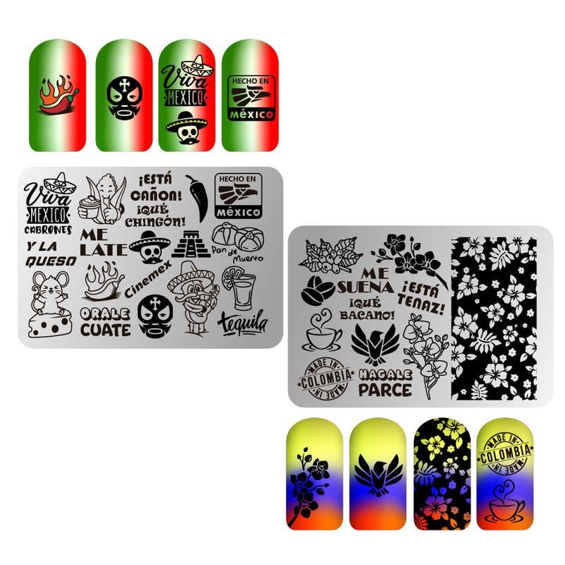 GENERICO - Mini Placa Metalica Stamping Decoracion de uñas Paises