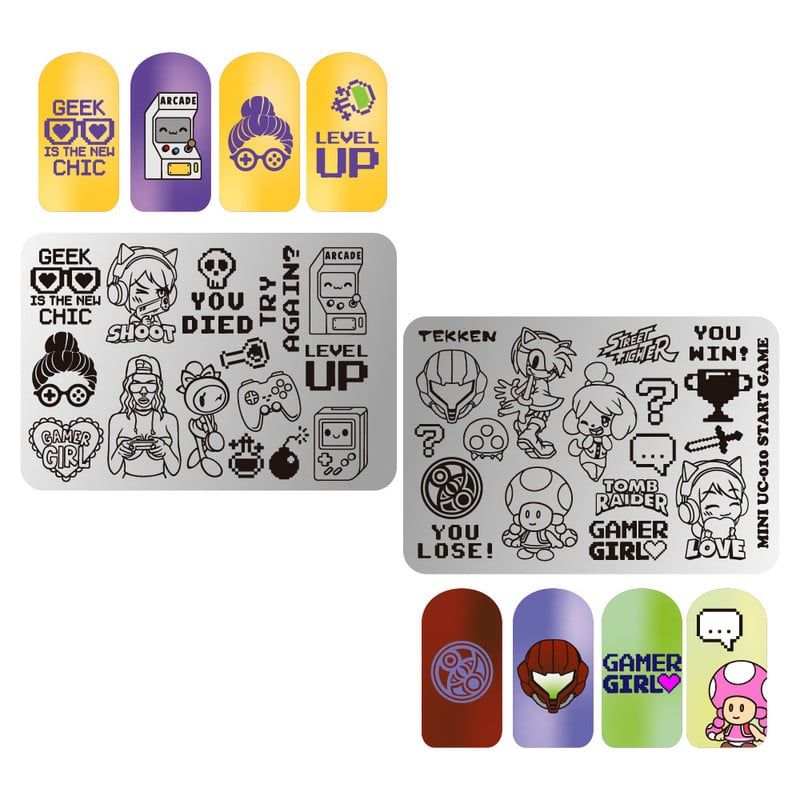 GENERICO - Mini Placa Metalica Stamping Decoracion de uñas Gamer