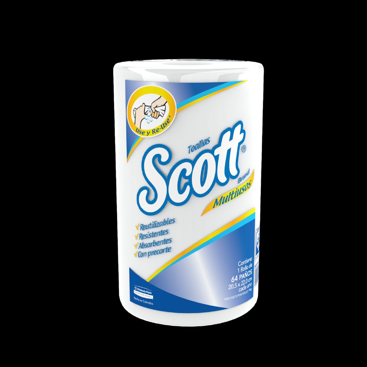 SCOTT - Paños de limpieza Scott Multiusos 1 Rollo Regular x 64 paños