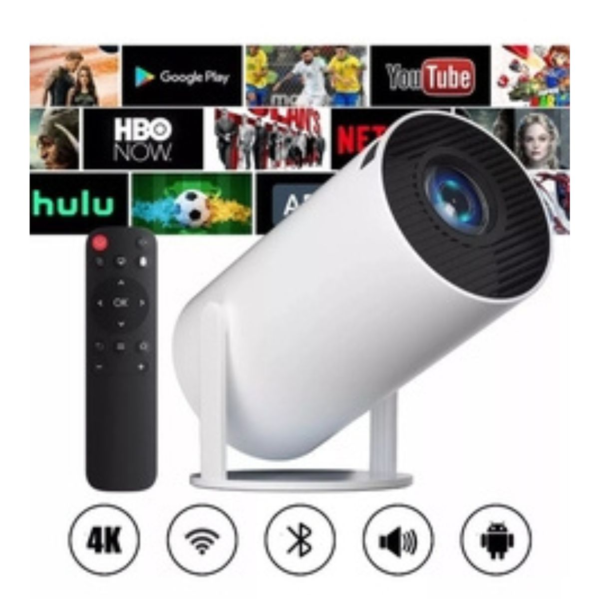 GENERICO - Proyector Smart 4k Hy300 Hd Wifi Bluetooth 1200lm Android 11