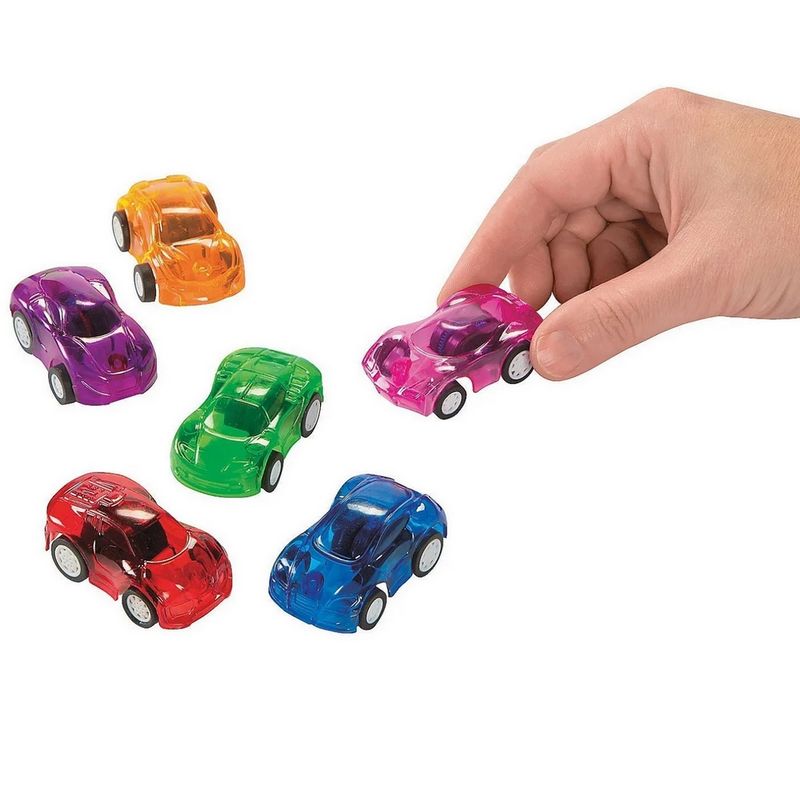 GENERICO - Carros Transparentes De Impulso Colección Juguete X 12 Pcs