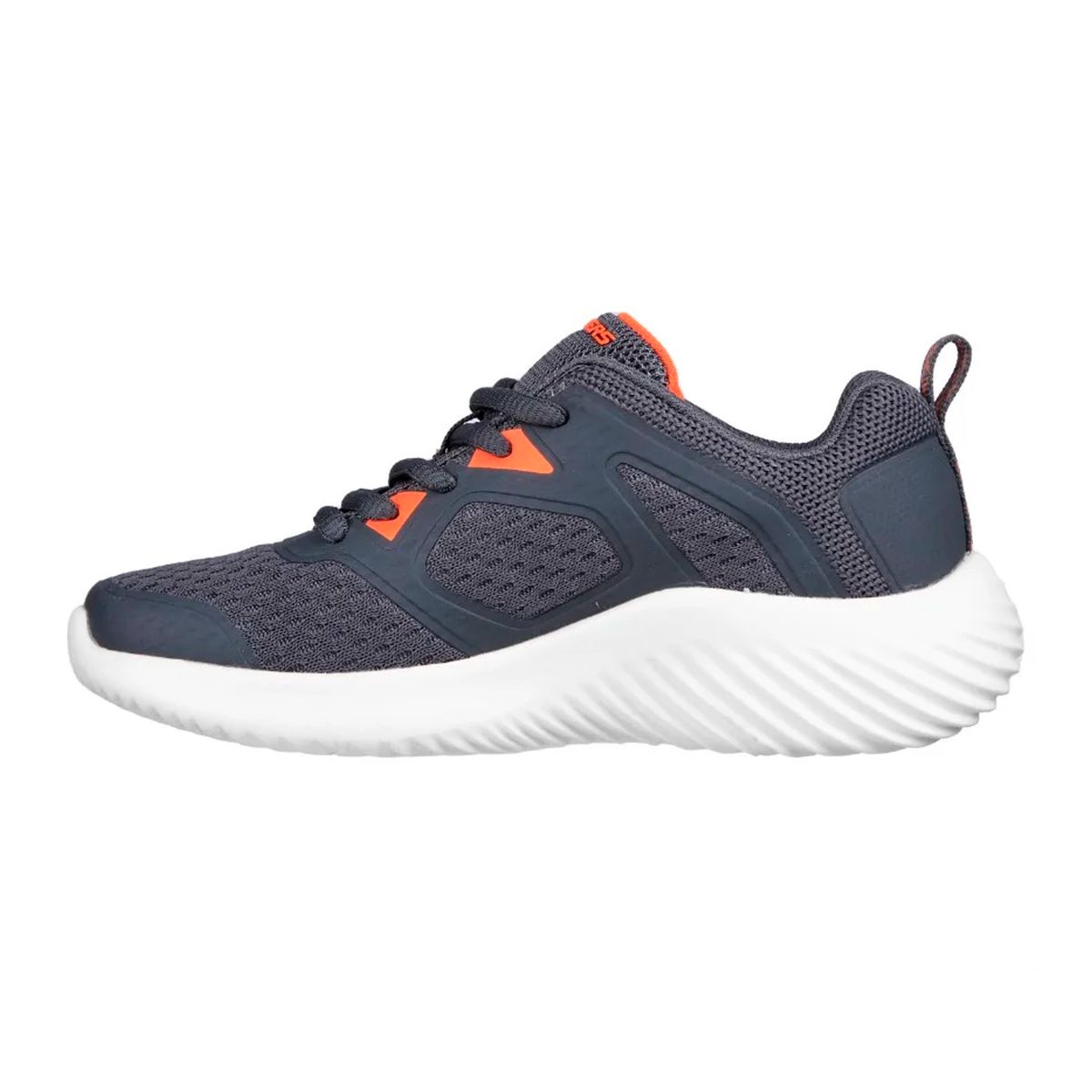 SKECHERS - TENIS SKECHER Gris PARA NIÑO SK BOUNDER ROZERG CHARCOAL ORANGE