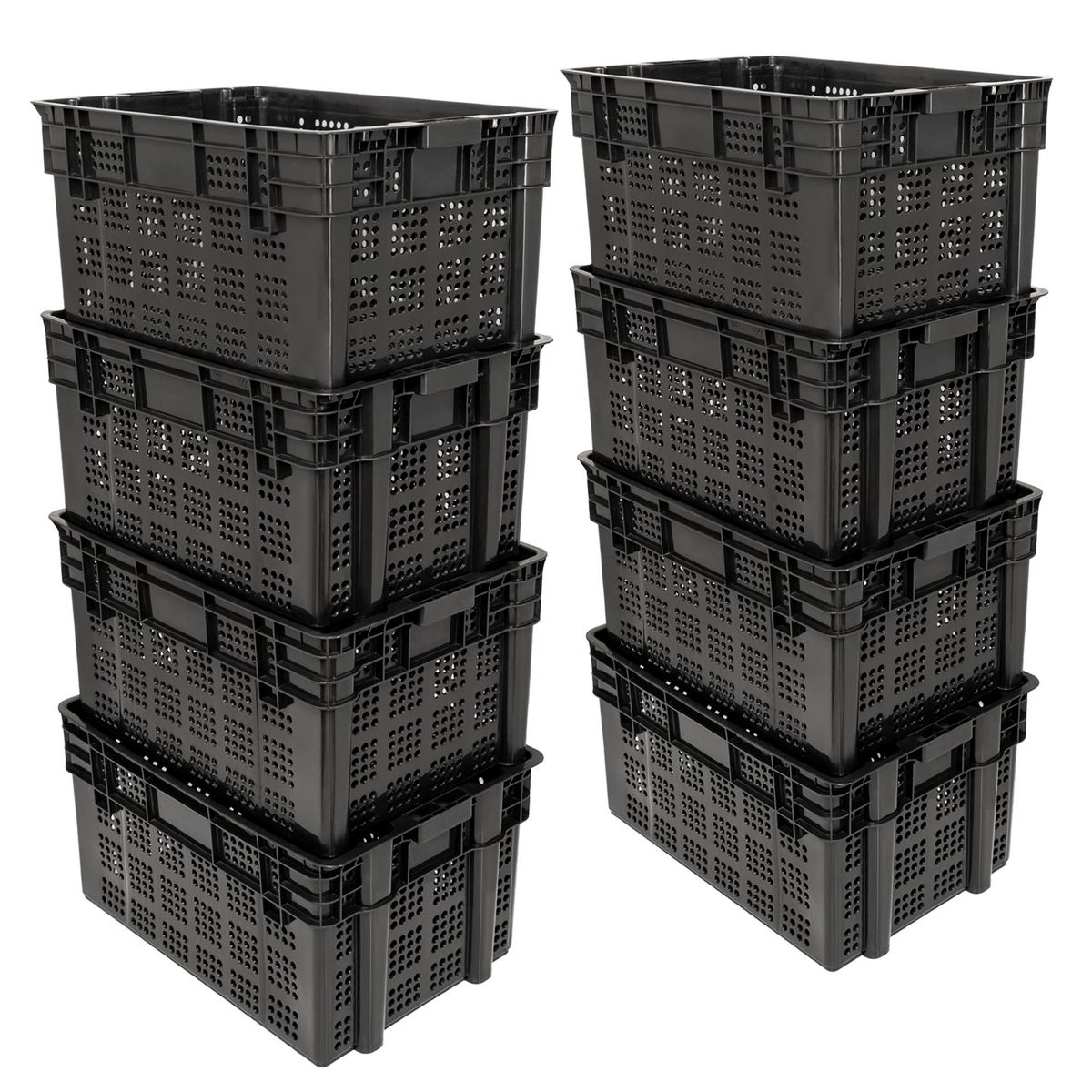 ENERGY PLUS - Set X8 Canastillas Organizadoras Apilables y Anidables 25 Kg