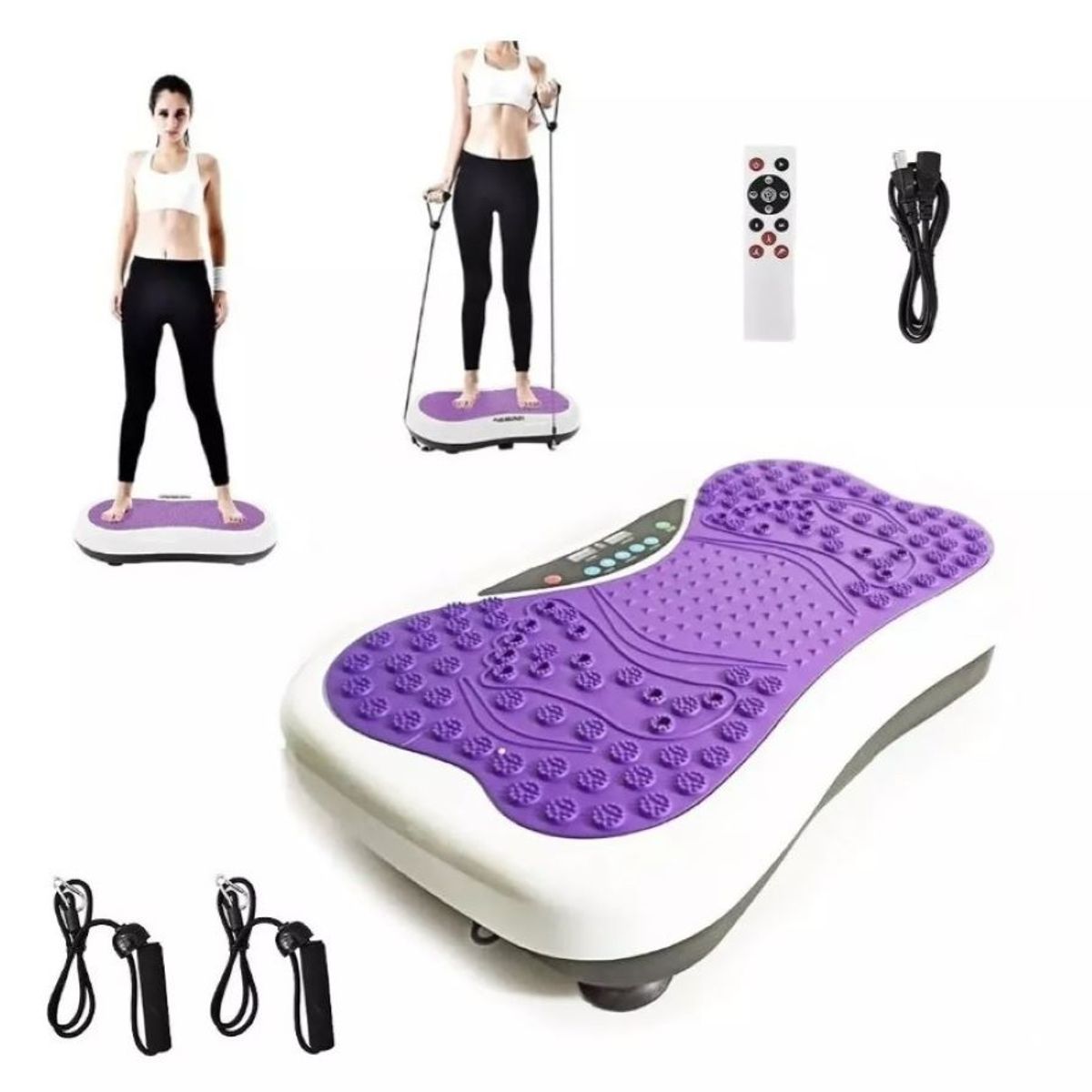 ZHOPI CO - Plataforma Vibratoria Fitness Con Lazos Elasticos