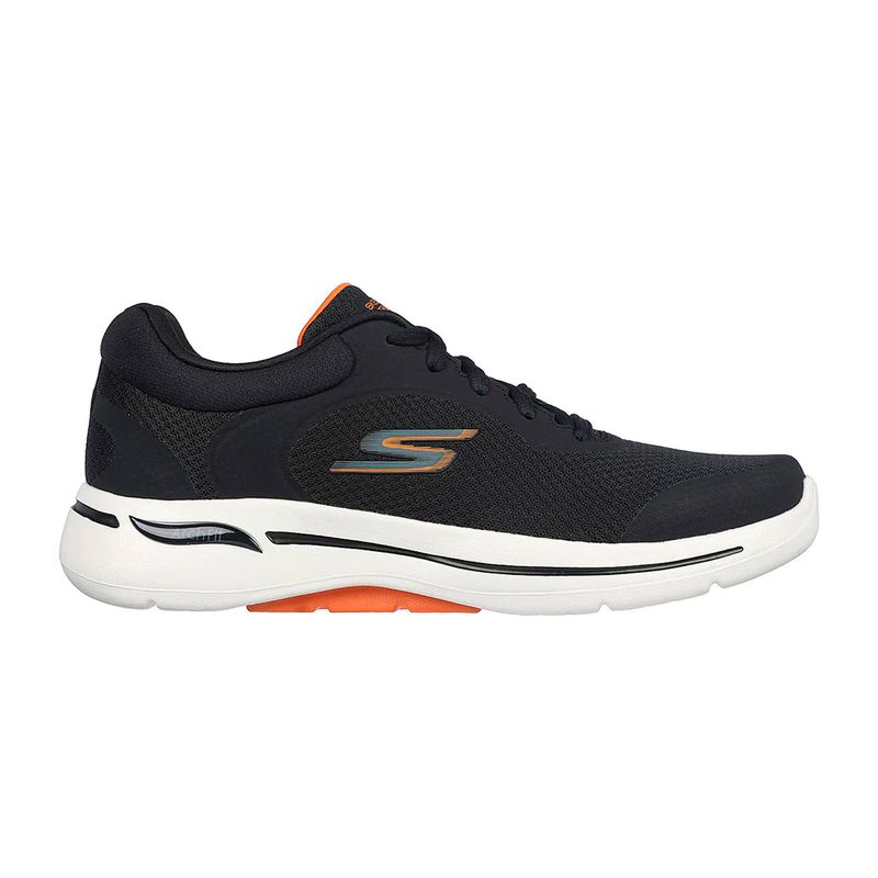 SKECHERS - TENIS SKECHERS NEGRO PARA HOMBRE SK GO WALK ARCH FIT OVERVIEW BLACK ORANGE