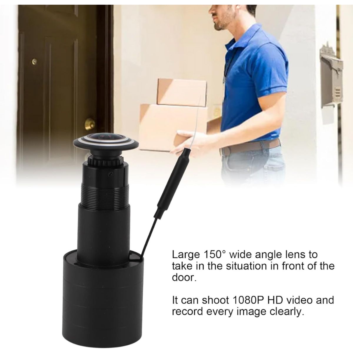 GENERICO - Camara De Seguridad Para Puerta Ojo De Pez Alexa App V380