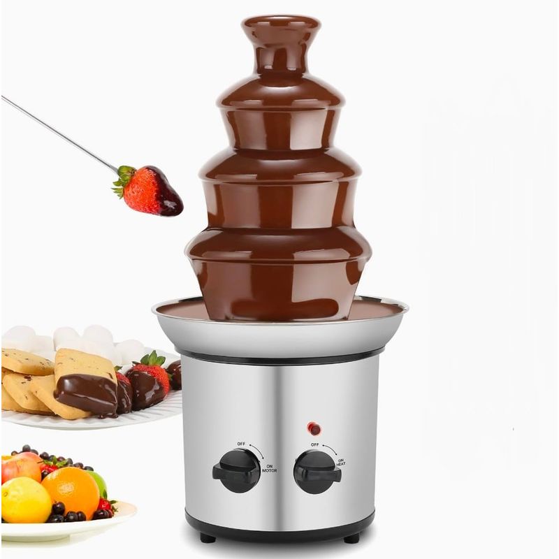 RENAHOUSE - Fuente chocolate cascada acero inoxidable 4 niveles Renahouse