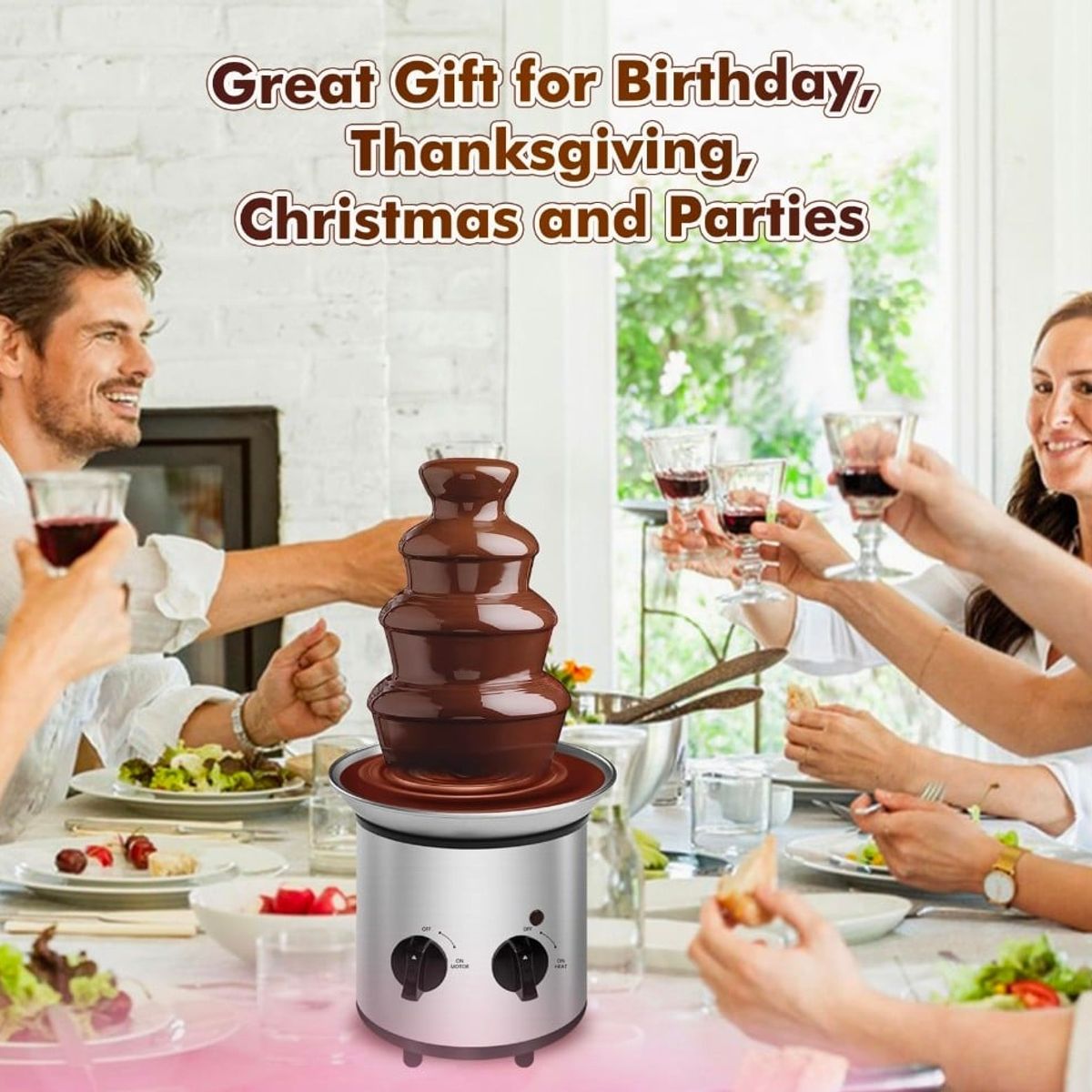 NOSTALGIA - Fuente chocolate cascada acero inoxidable 4 niveles Renahouse