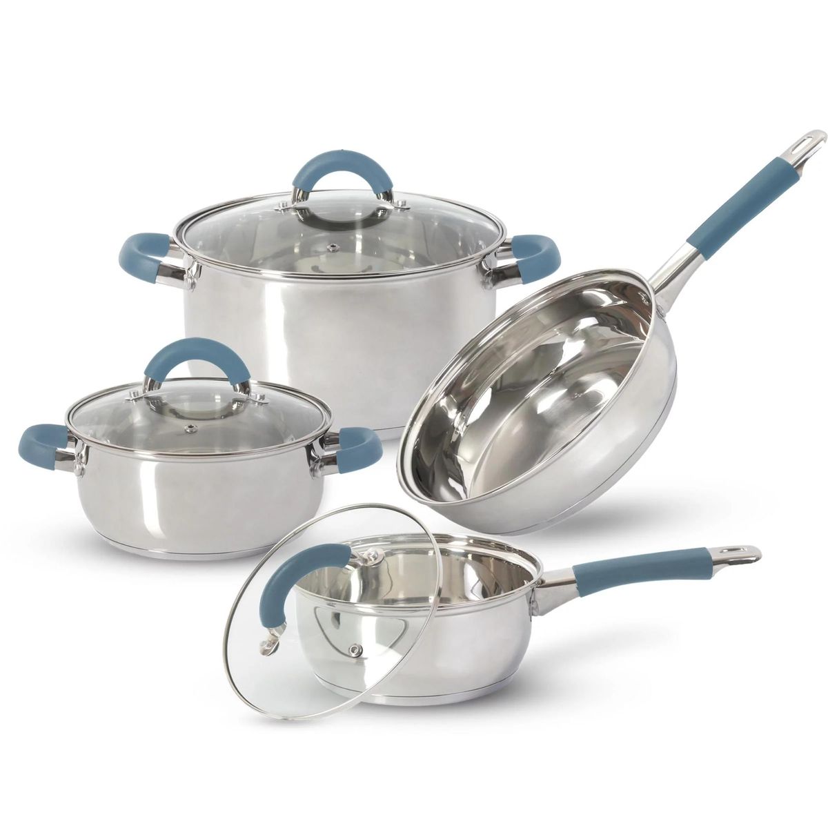 HOME ELEMENTS - Batería en Acero Inoxidable HOME ELEMENTS 7 Piezas