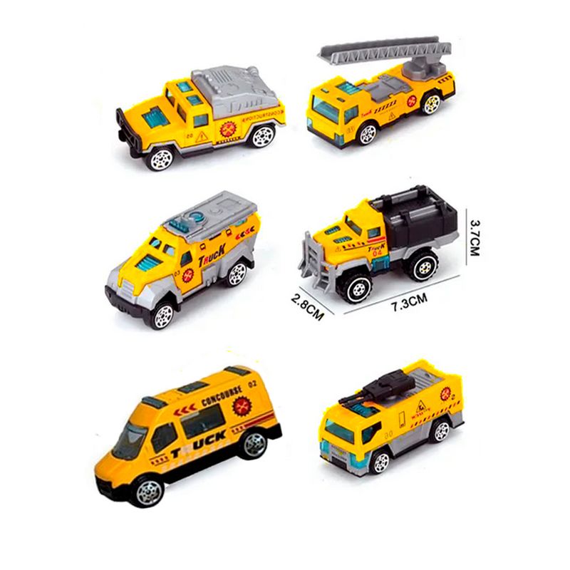 GENERICO - Colección Carros Vehiculos Linea Amarilla Metal Construcciòn