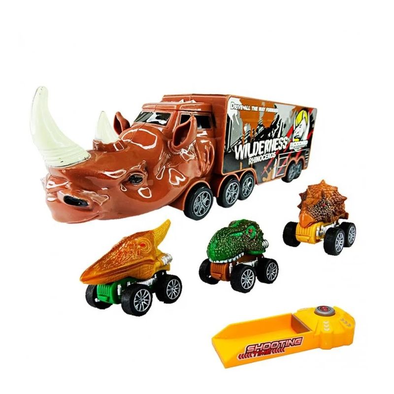 GENERICO - Tractomula Camión Carros Dinosaurio Catapulta Juguete Niño
