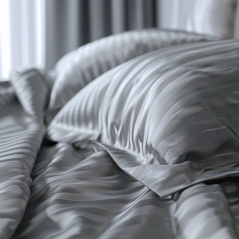 KARYTEX - Fundas Duvet A Rayas + 2 Fundas De Almohada Queen Gris.