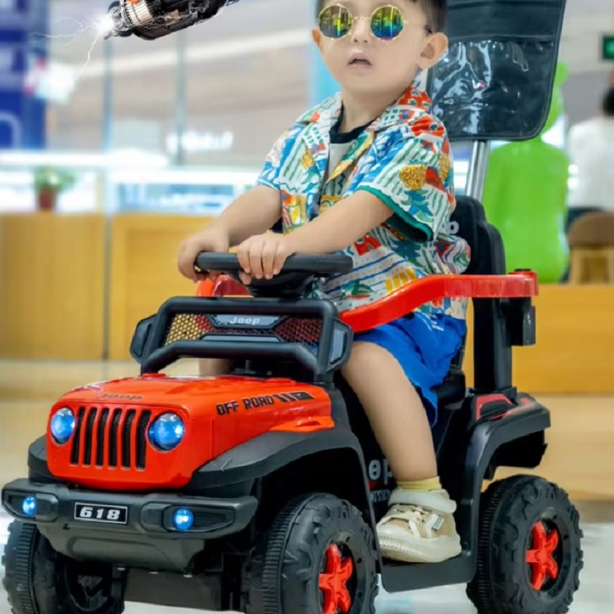 SUNBABY - Carro Montable Bebe Paseador Musical Juguete ROJO 1-5 años