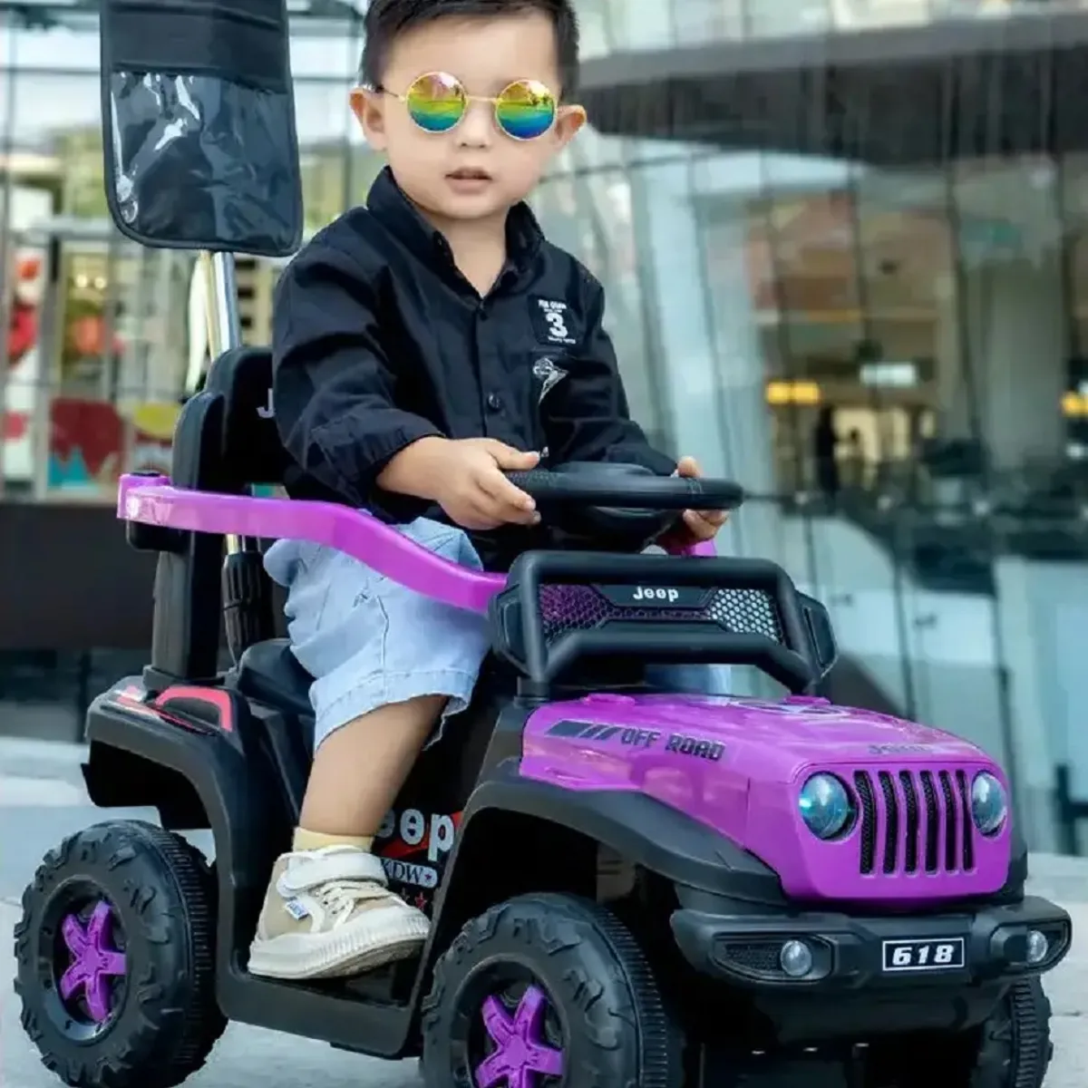 SUNBABY - Carro Montable Bebe Paseador Musical Juguete Jeep 1-5 años