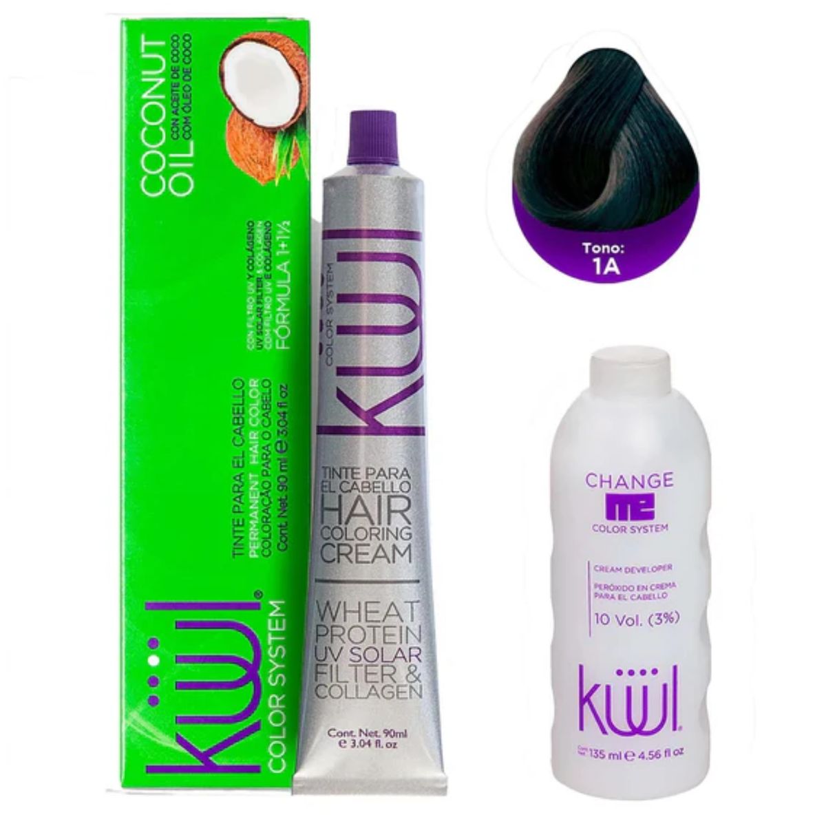 GENERICO - Tinte Para el Cabello Kuul Color System Negro Violeta 90ml