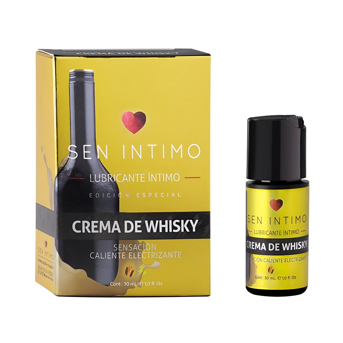 SEN INTIMO - Lubricante Crema de Whisky Sensación Caliente Electrizante x 30 ml