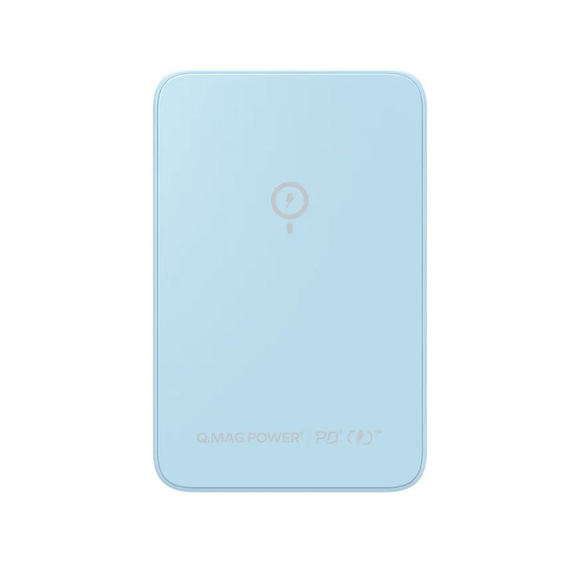 MOMAX - Batería Magnética 5000 Mah Con Soporte Azul Claro