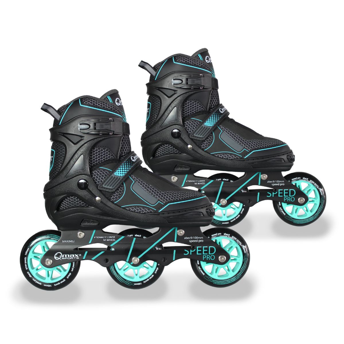 QMAX - Patines Semiprofesionales Ajustables En linea Azul QMAX 35-38