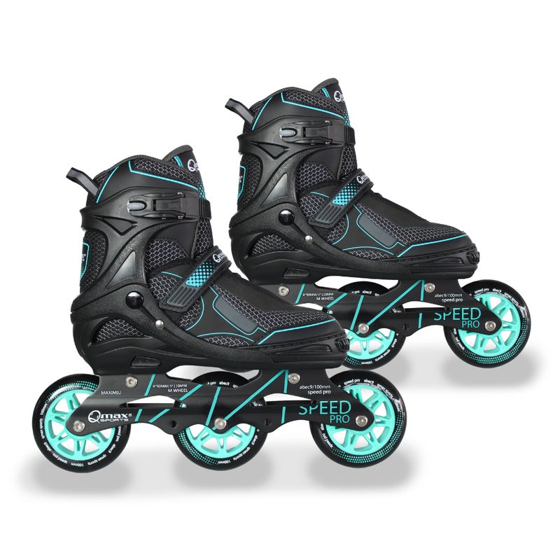QMAX - Patines Semiprofesionales Ajustables En linea Azul QMAX