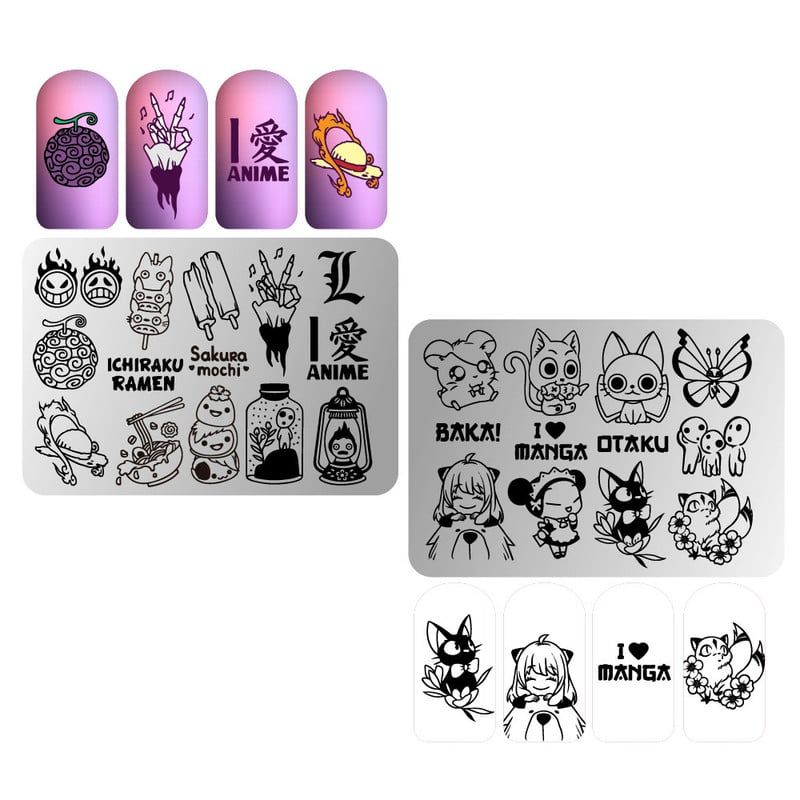 GENERICO - Mini Placa Metalica Stamping Decoracion de uñas Anime