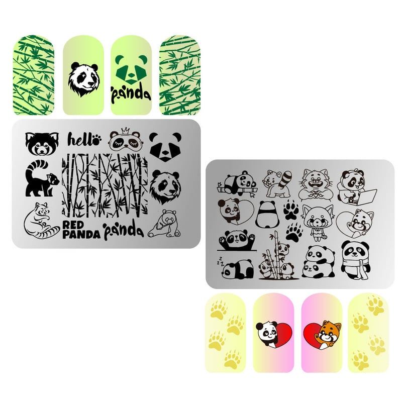 GENERICO - Mini Placa Metalica Stamping Decoracion de uñas Pandas